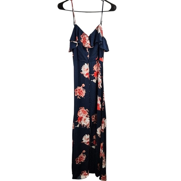 NWT Band of Gypsies Floral Ruffle Sundress Size S Boho Flowy Blue - Picture 3 of 11